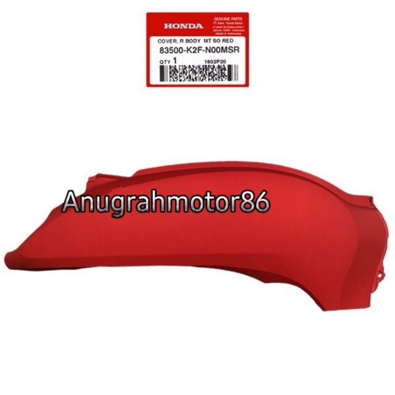 83500-K2F-N00MSR cover body kanan scoopy esp K2F Merah doff Asli