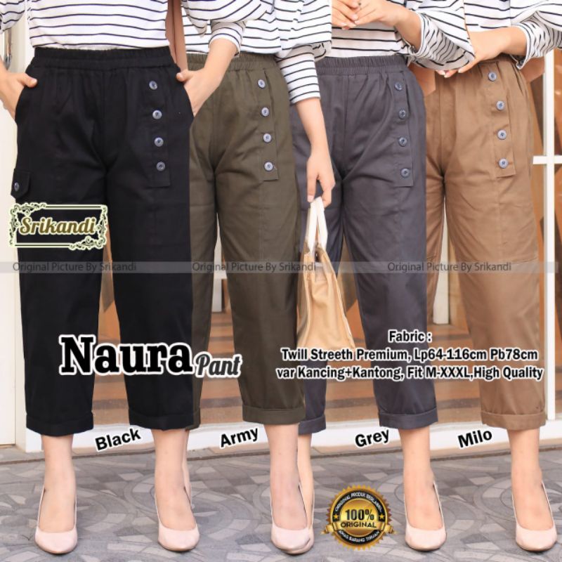 naura pants celana wanita bahan katun by srikandi