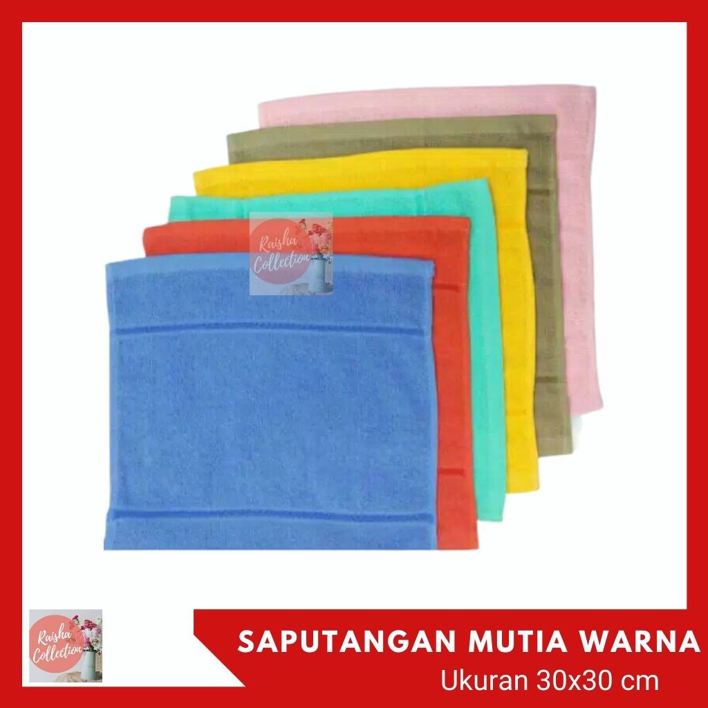 RC HANDUK WAJAH MUKA SAPUTANGAN MUTIA UKURAN 30x30