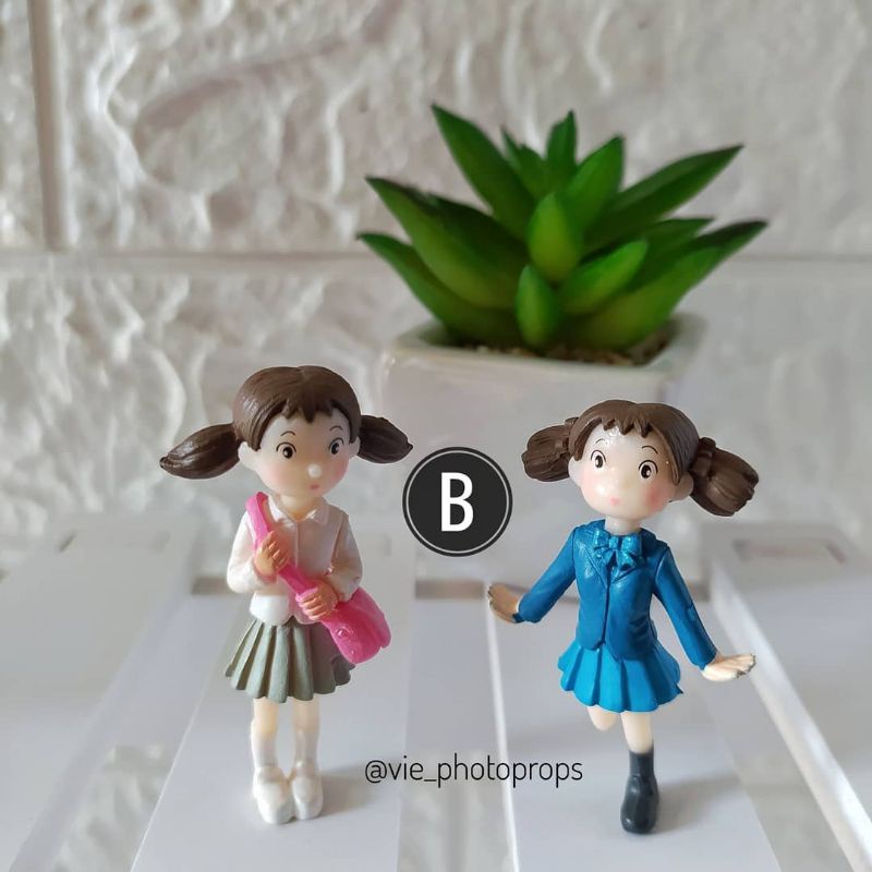 2Pcs / Set Miniatur Two Girls A / B Props Foto / Properti Fotografi