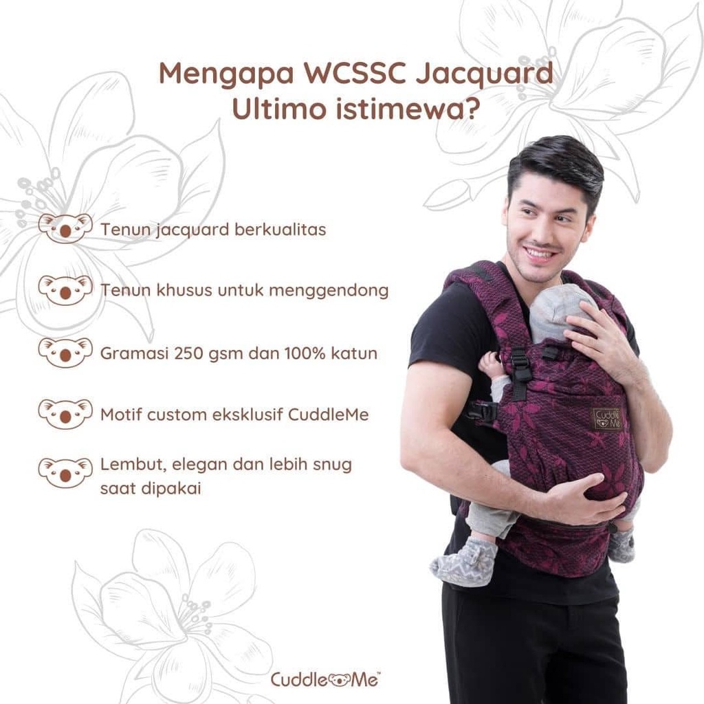 CuddleMe Baby Ultimo Carrier Gendongan Bayi Hipseat WCSSC Ultimo Jacquard