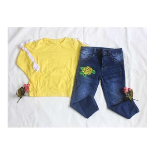 Setelan Anak  Perempuan  Korean  Kids 1 G Top Yellow Baju  