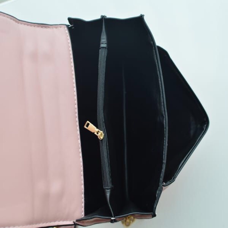 SG7544 syafniegalery tas tali rantai import motif kotak