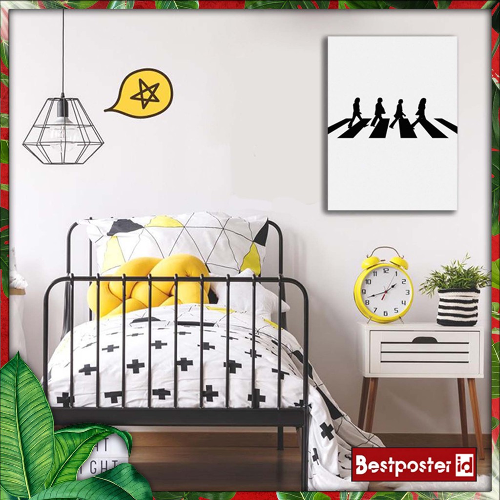 Poster Dinding THE BEATLES BAND Frame Kayu Tebal 002