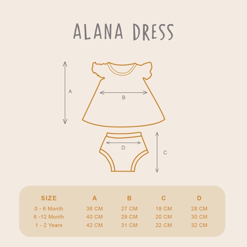 KIDDIEPODS x GOOMA - Alana Dress / Dress anak perempuan / Terusan Anak perempuan 1-10 tahun