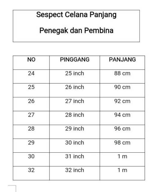 Celana Panjang PDL untuk penegak dan penggalang