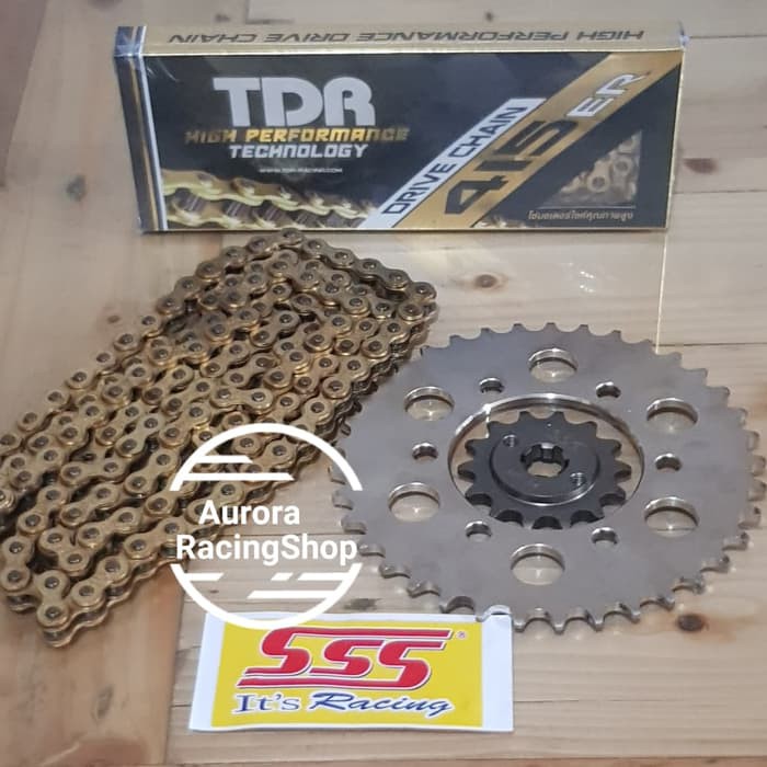 Q.W471 Gear Set SSS 415 Jupiter Z & Rantai TDR ER Gold
