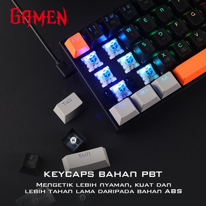 GAMEN Titan III Mechanical Switch Blue Gaming Keyboard Wired RGB Ori