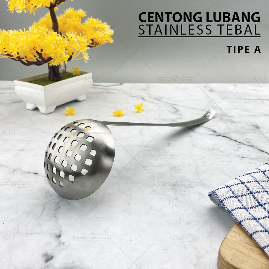 2 pilihan ukuran centong sendok kuah sup soup sayur ladle lubang stainless tebal doff