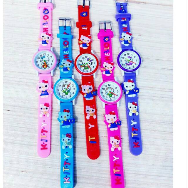 Jam Tangan Anak Perempuan/Laki-Laki Strap Rubber Karakter Timbul 3D