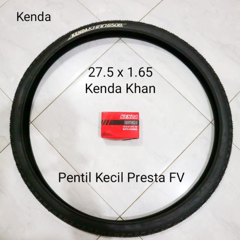 PAKET BAN LUAR SEPEDA 27.5 X 1.65 KENDA KHAN PLUS BAN DALAM PENTIL KECIL PRESTA FV