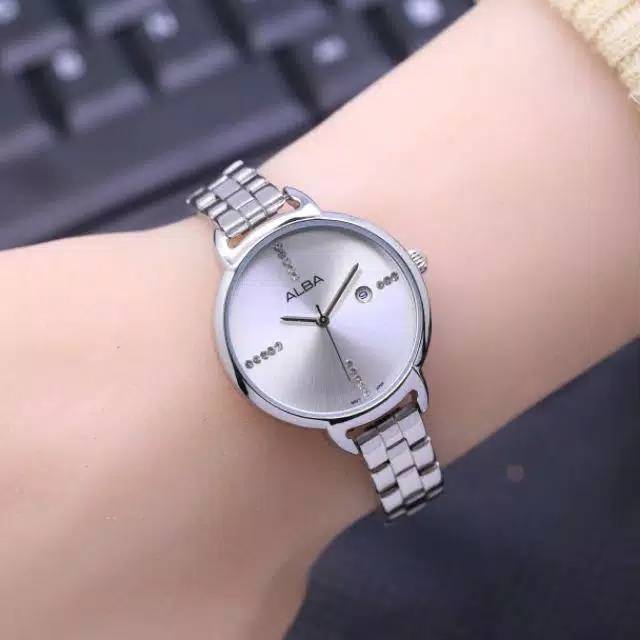 Jam tangan wanita AIba pertama LS-1998hc rantai tanggal aktif diameter 3,cm