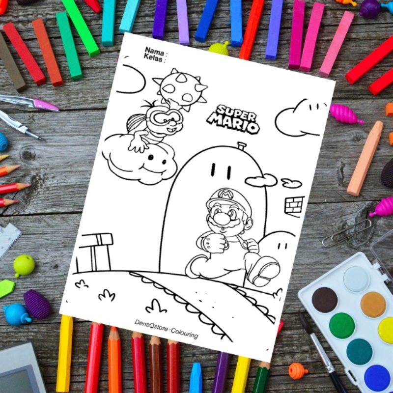 

Kertas Gambar Mewarnai/Colouring Anak Tema Super Mario - Kertas BC