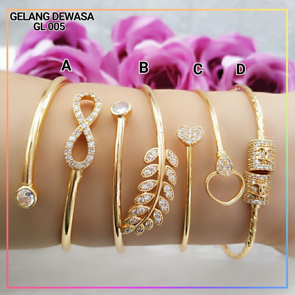 Gelang xuping gelang dewasan spiral lapis emas gold GL 005
