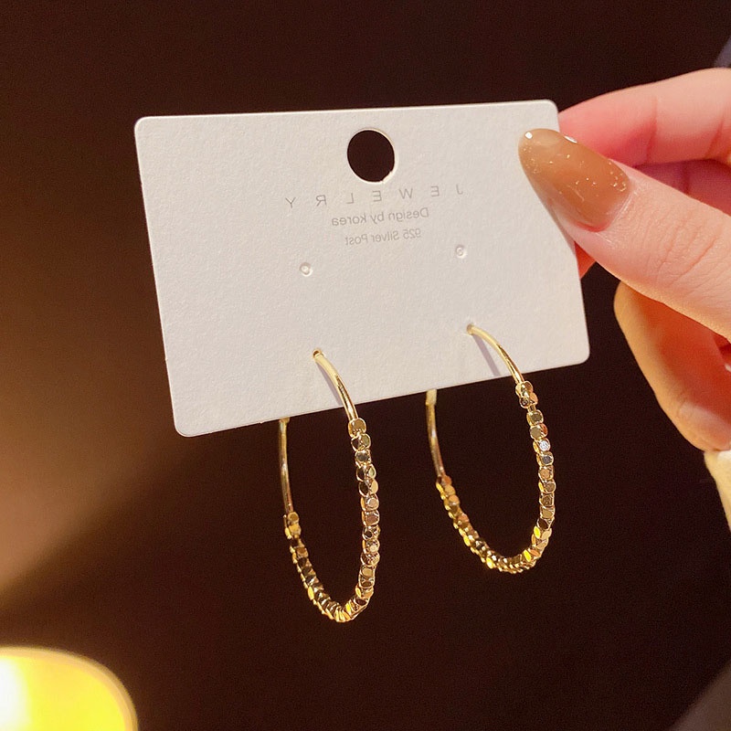 Anting Bulat Besar Bahan Sterling silver 925 Untuk Wanita