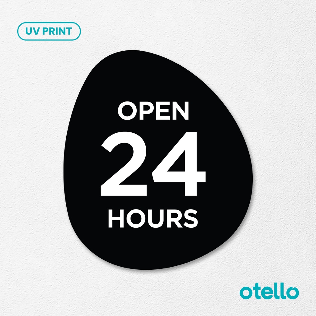 

Open 24 Hours Sign Board Akrilik Tempel Signage Dinding Acrylic Restoran Wall Stiker Dinding Petunjuk Toko Cafe