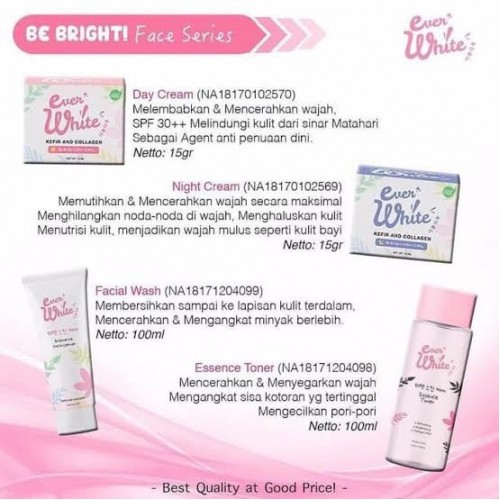 HOT PROMO! Everwhite BE BRIGHT PAKET KECANTIKAN SKINCARE SET KOREA PERAWATAN PEMUTIH ORIGINAL BPOM