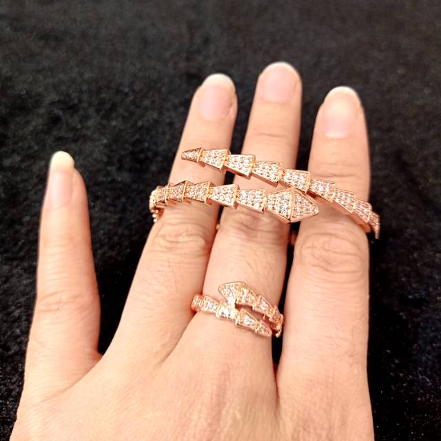 Set gelang cincin replika berlian 005127 dan 004874