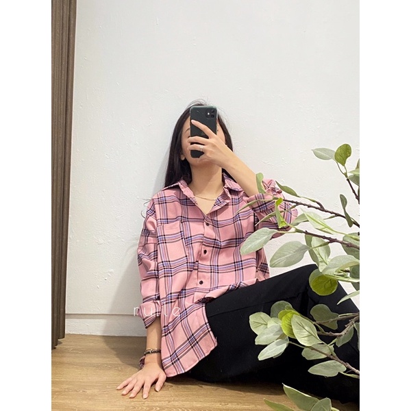 RULE LABEL Olivia Tartan Shirt - Atasan Kemeja Wanita