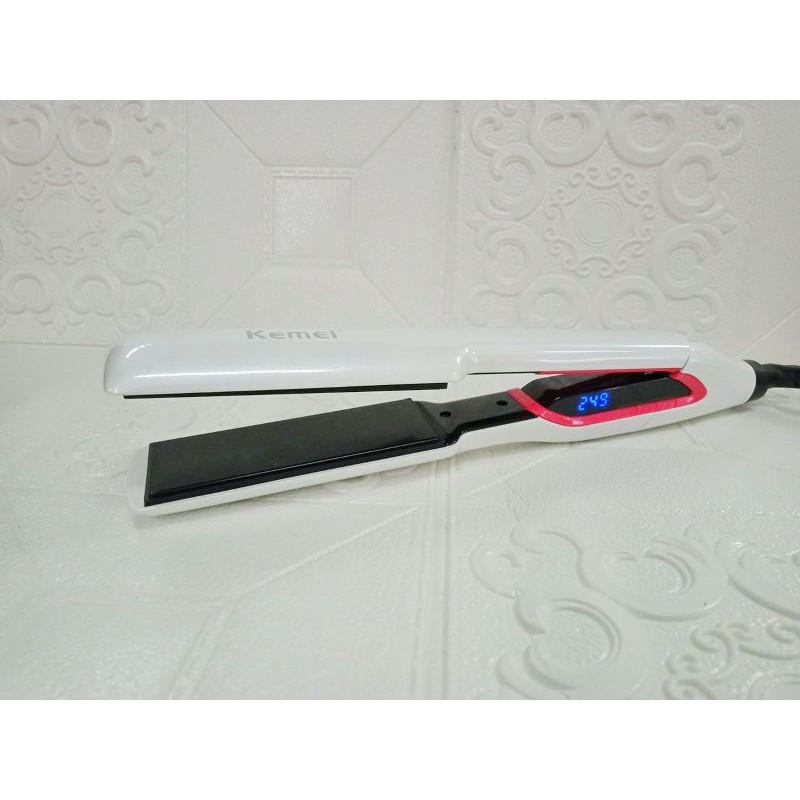 CATOKAN RAMBUT KEMEI DIGITAL PLAT IRON WHITE KM-957