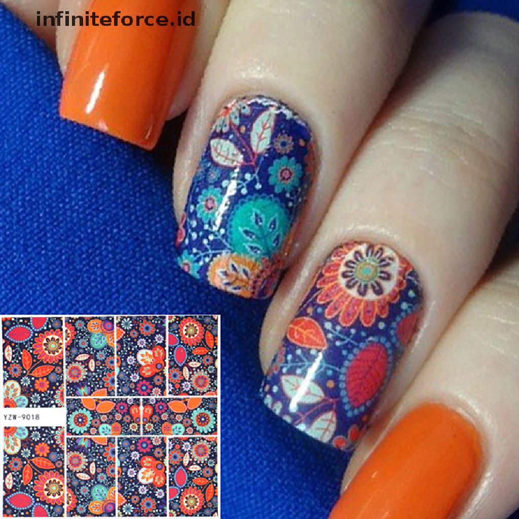 Infiniteforce.id 5pcs / Set Stiker Kuku Motif Abstrak Campur Untuk Dekorasi Nail Art / Manicure