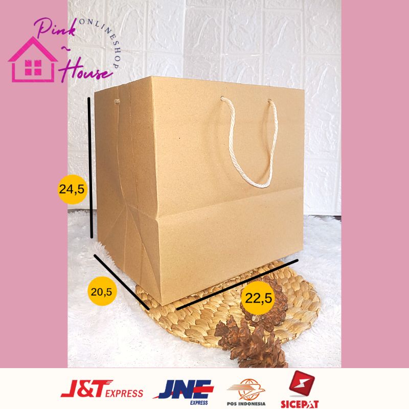 

TAS KERTAS PAPER BAG POLOS COKELAT / UK P 22,5 X L 20,5 X T 24,5