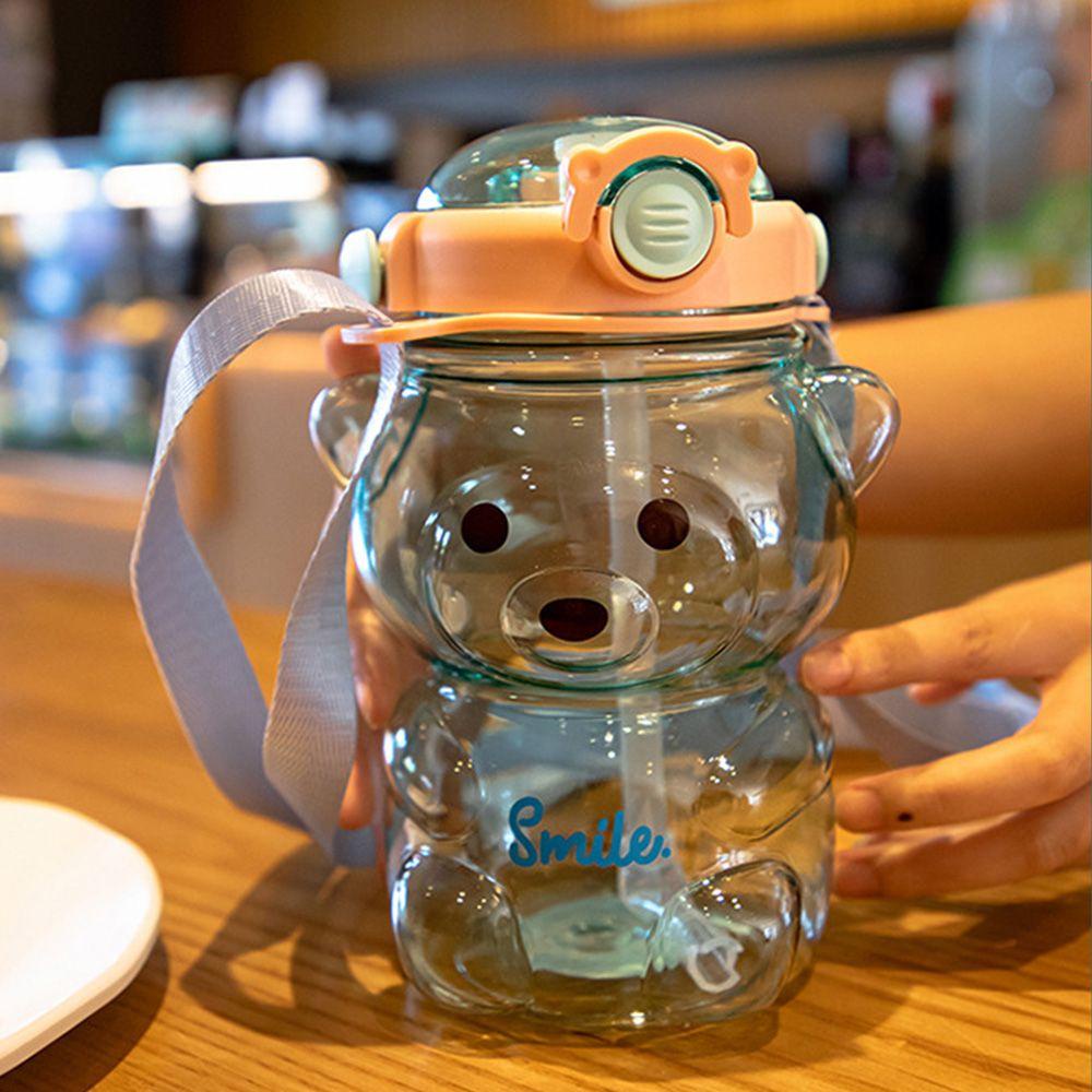 Preva Kettle Portable Perlengkapan Camping Sedotan Transparan Kawaii Botol Plastik