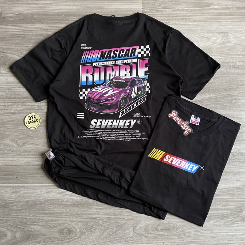 T-SHIRT KAOS DISTRO ORIGINAL SEVENKEY x NEXTTIME RACING SERIES NASCAR RUMBLE - Hitam