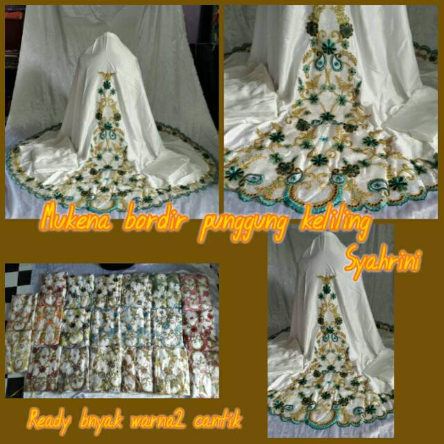 DISKON.... Mukena bordir punggung keliling syahrini semi sutra velvet
