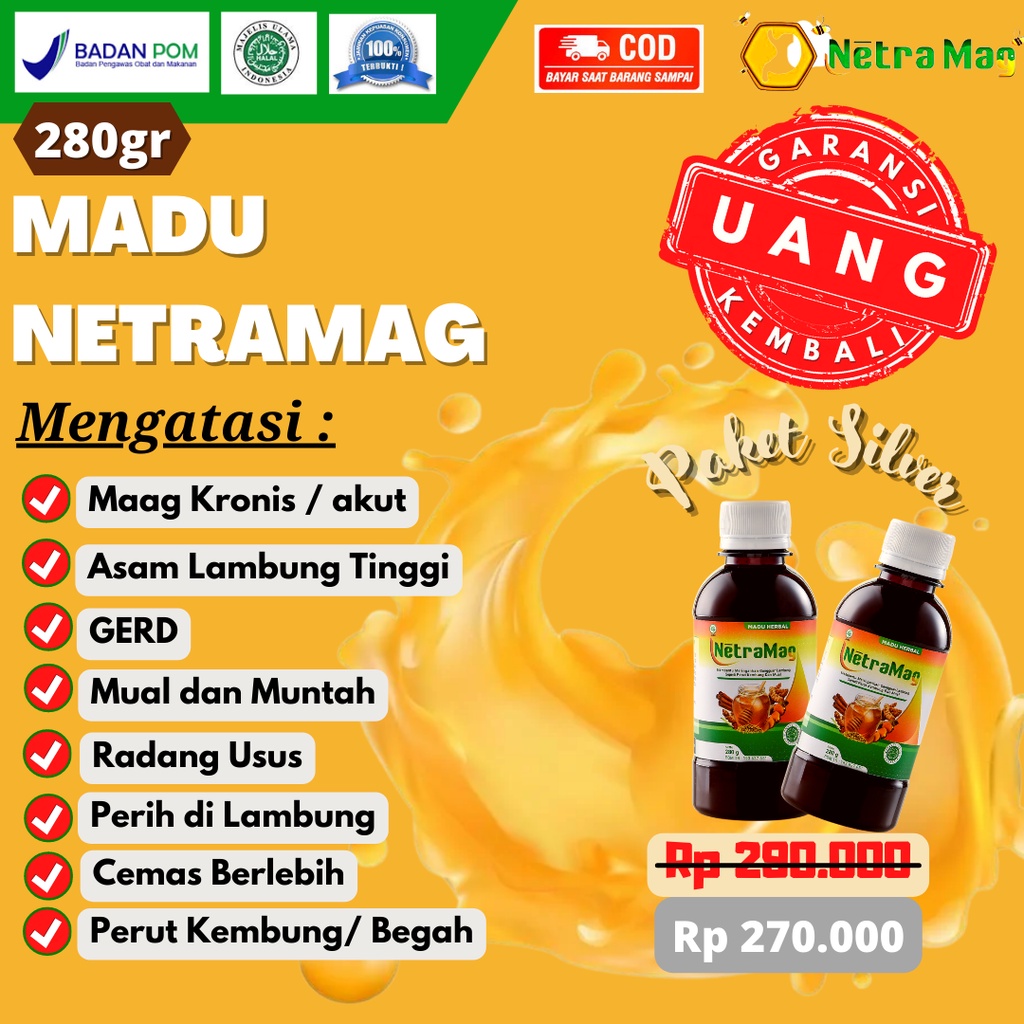 

Paket Silver 2 botol NetraMag Madu Herbal Alami Atasi Sakit Maag Lambung BPOM Original NetraMag Madu Herbal Alami Spesialis Pakar Atasi Gerd Asam Lambung Madu Obat Lambung Madu Maag BPOM Madu Kesehatan Lambung Herbal Lambung Maag Rempah Alami Higienis