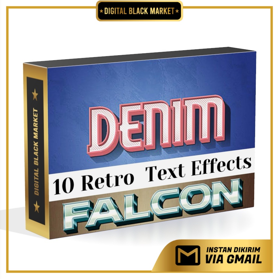 10 Retro Text Effects Set - Photoshop