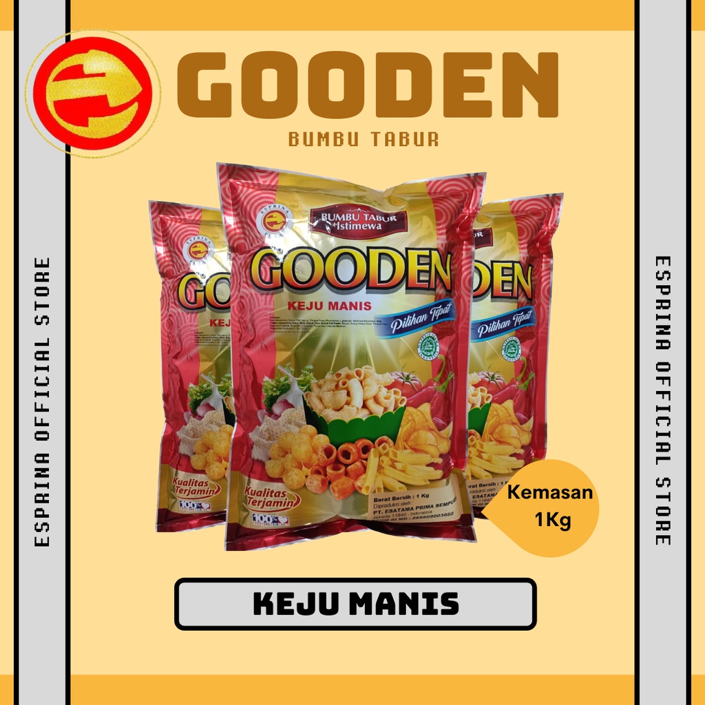 

Bumbu Tabur - GOODEN - Rasa Keju Manis - KEJU MANIS - Kemasan 1 Kg