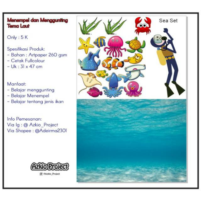 Jual Menempel dan menggunting tema laut | Shopee Indonesia