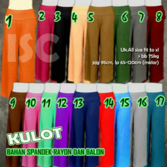 celana kulot polos panjang