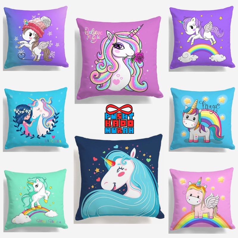 Bantal Sofa Print Magic Unicorn 40x40 cm - Pusat Kado Murah