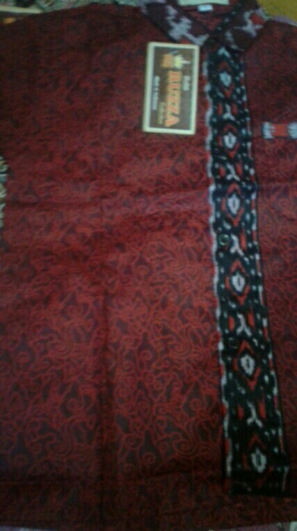 Ruzza Batik Anak Ukuran 0-15 Tahun Kemeja Motif Kipas Hitam Merah Phoenix Pink