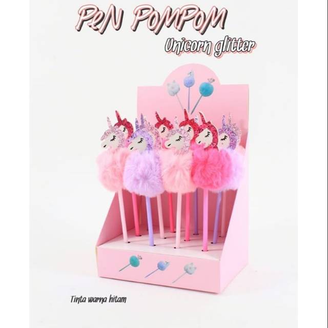 

Pen Pom Pom unicorn glitter