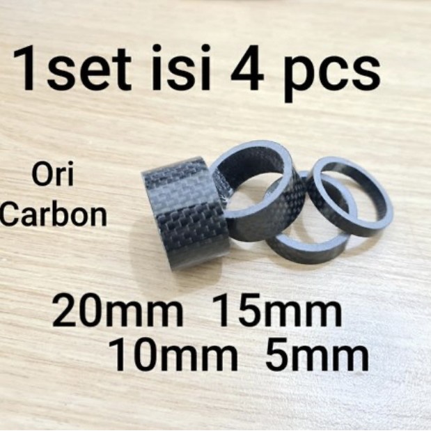 1 set 4 pcs Ring Spacer Carbon Spicer 20mm, 15mm, 10mm, 5 mm