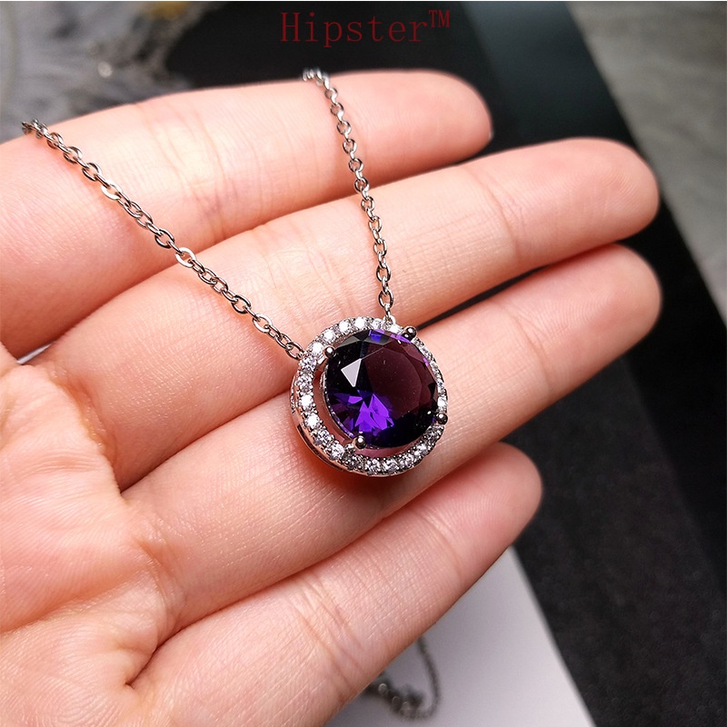 Affordable Luxury Fashion Inlaid round Fully-Jeweled Crystal Pendant Necklace