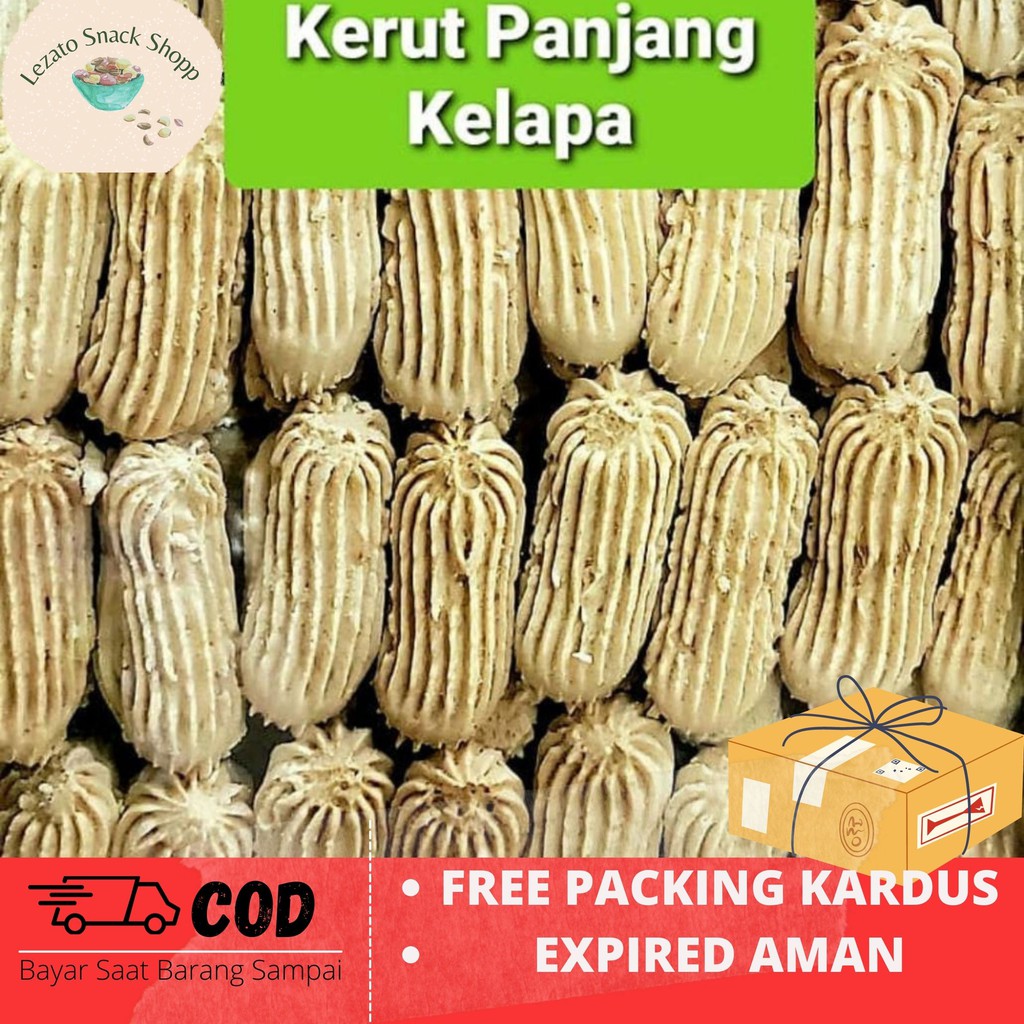 

TERLARIS Cookies kerut panjang kelapa aneka makanan ringan dan kue jadul kemasan 250 gr