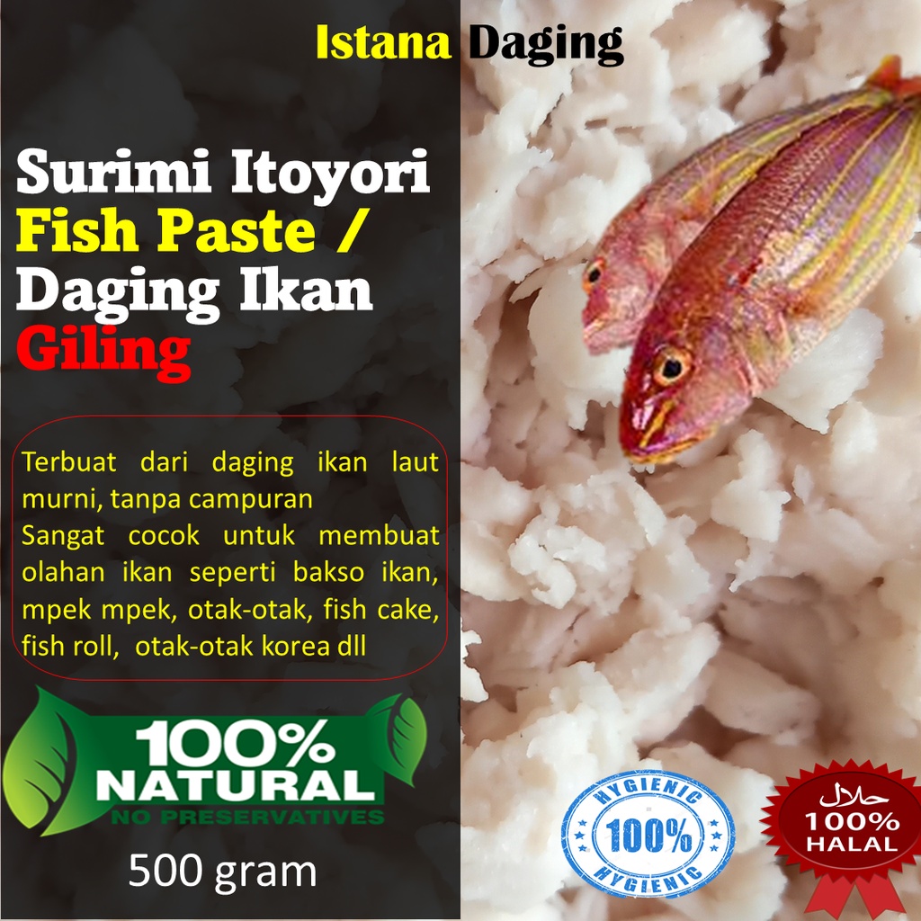 

500 gr Surimi Itoyori/ Fish paste/ Daging ikan giling premium