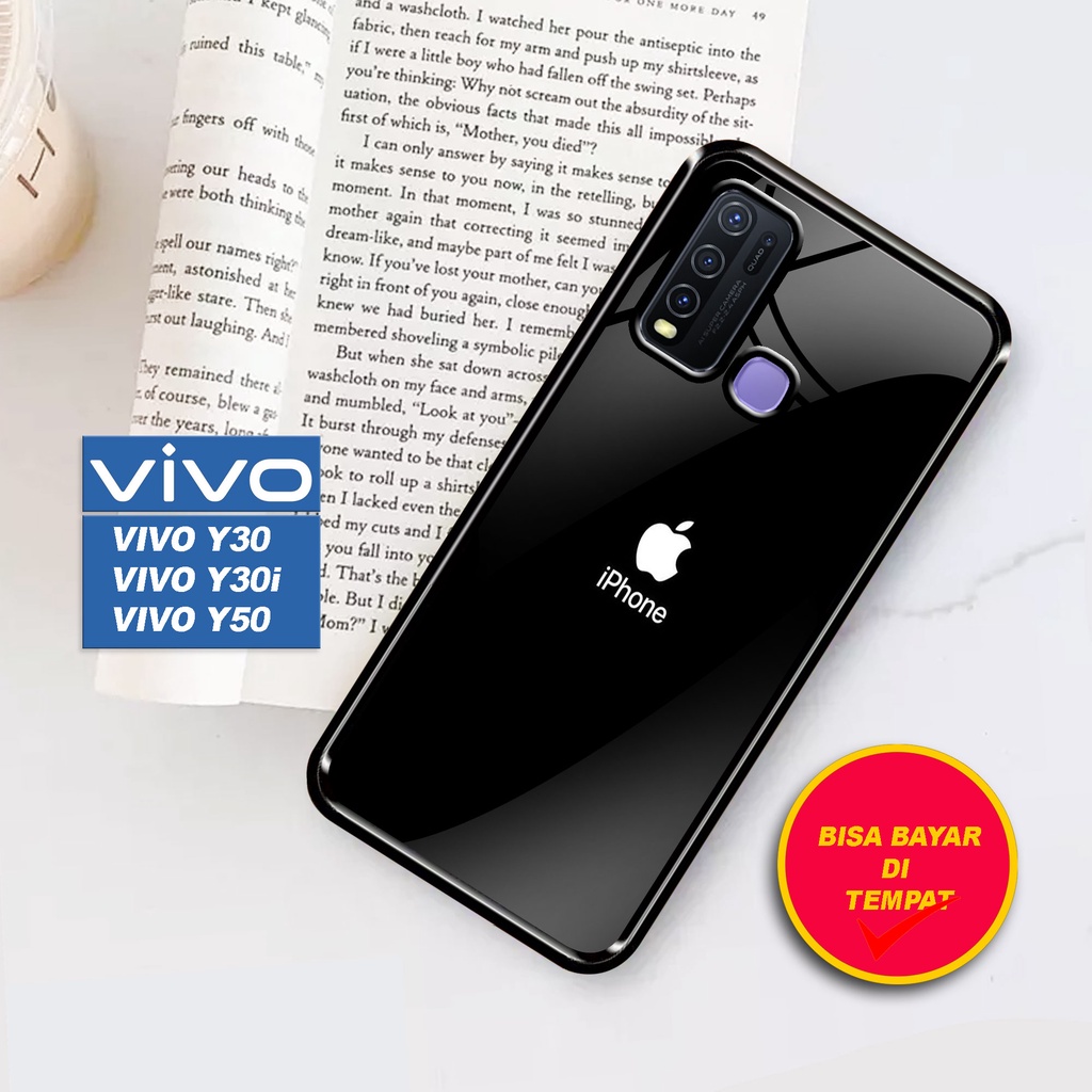 SRC - Case Vivo Y30 Y30i Y50 Casing Hard case 2D Terbaru [ Logo Iphone Apel Cool ] Case hp - Casing 
