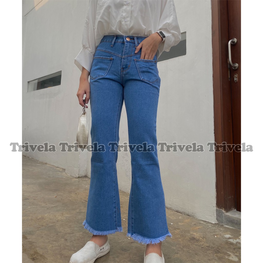 Fiona Cullotes Jeans Highwaist / Celana Kulot Jeans Fiona Highwaist