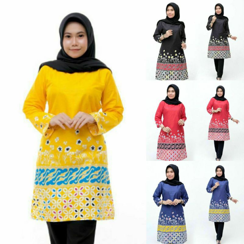 Produsen Tunik Batik Wanita / Atasan Batik Soft Wanita Modern yD3Ez5Ug0NeOJ