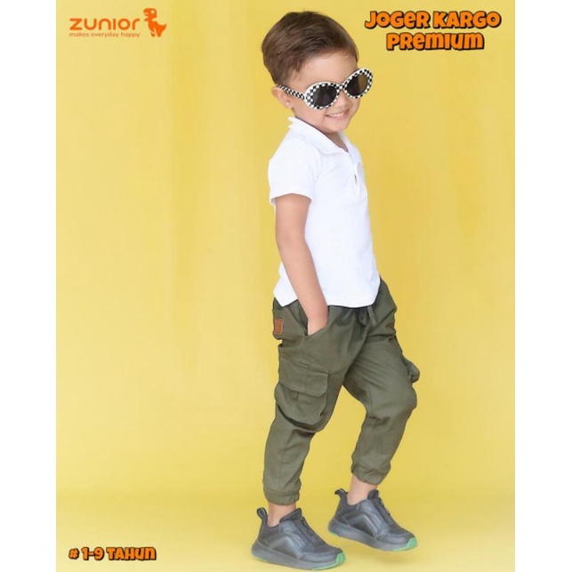 Celana Anak Laki Laki Panjang Joger Cargo Chinos PDL Bahan Katun Warna Hitam Army Abu Khaki Pants Zunior