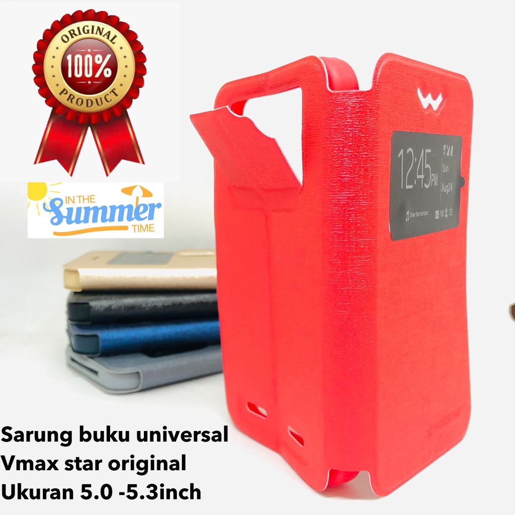 ume Flip case universal ukuran 5.0&quot; sampai 5.3&quot; flipcase book cover sarung buku buka tutup flipshell