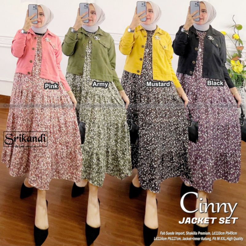DRESS CINNY SET JAKET || SUEDE  IMPORT MIX SHAKILA IMPORT