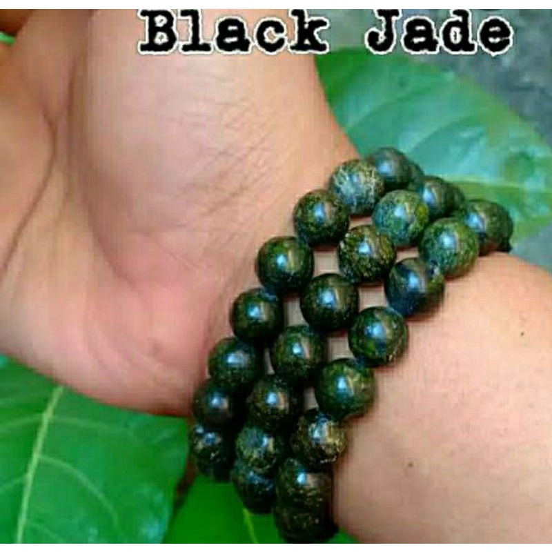 Gelang batu black jade