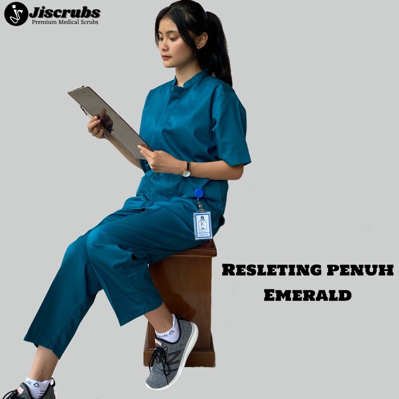 Baju Ok Lengan Panjang dan Pendek Baju Scrub Resleting Baju Stenen Baju Perawat Bidan Dokter Jaga