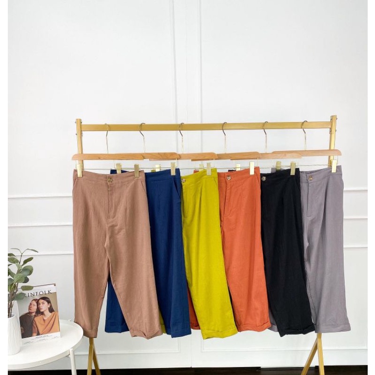 PRELOVED DELMIRA PANTS BAHAN LINEN NYAMAN